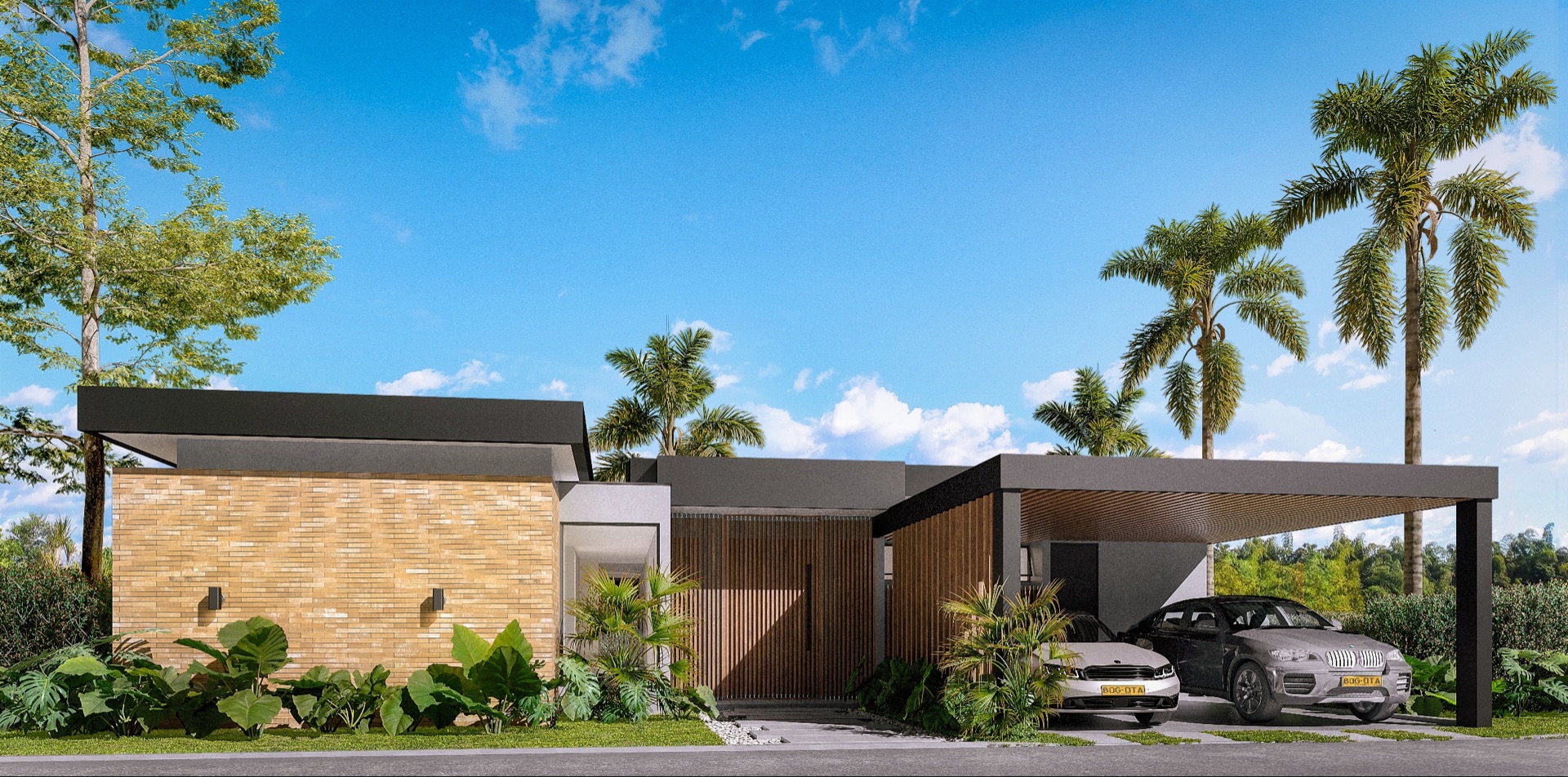 Proyecto en venta de casas campestres eje cafetero La Clarita  Fachada Ppal Casa Tipo 1.jpg