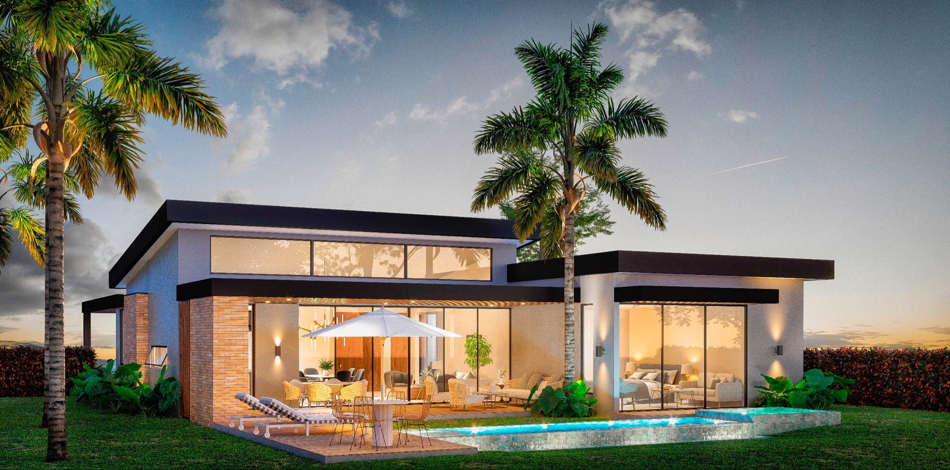 proyecto de casas campestres en el Quindio La Clarita Fachada Posterior casa Tipo 1.jpg