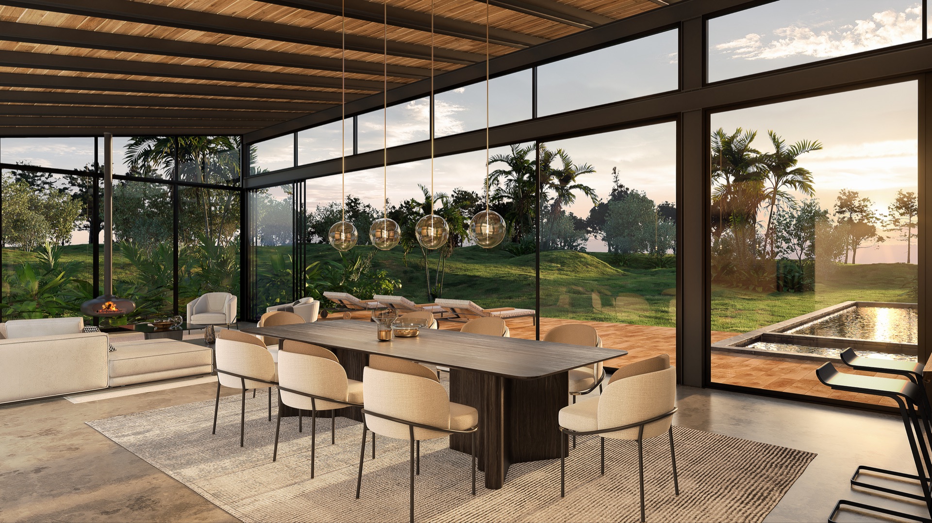 Render Comedor Casa Campestre en venta proyecto 4 vientos.jpg